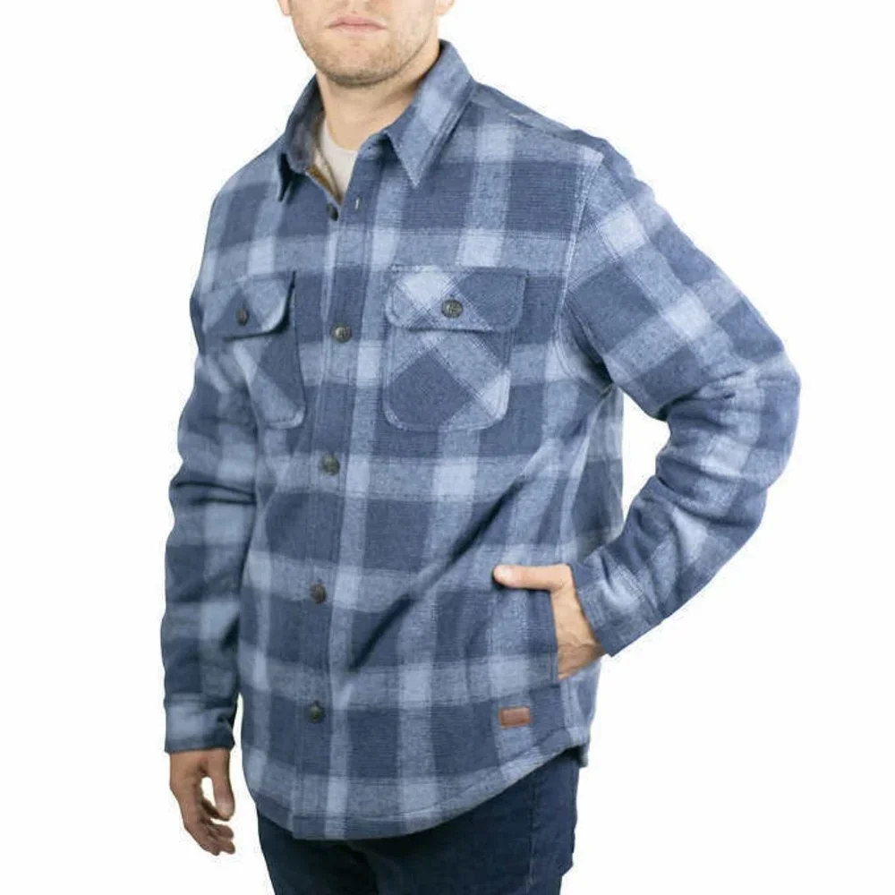 Jachs New York Men's Wool Blend Jacket Size M Blue Plaid Sherpa Lined Ragged NEW - Picture 7 of 14